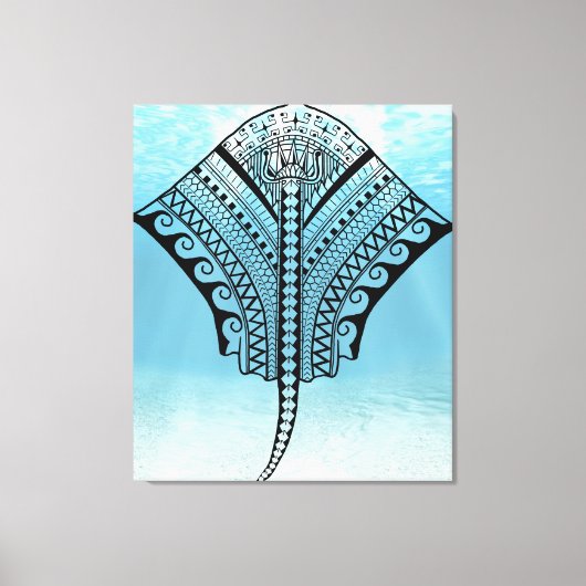 Toile Blue Tribal Stingray (Recto)