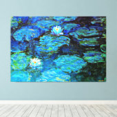 Toile Blue Water-Lys, peinture d'art (Insitu (Plancher de Bois))