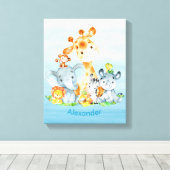 Toile Blue Watercolor Cute (Insitu (Plancher de Bois))