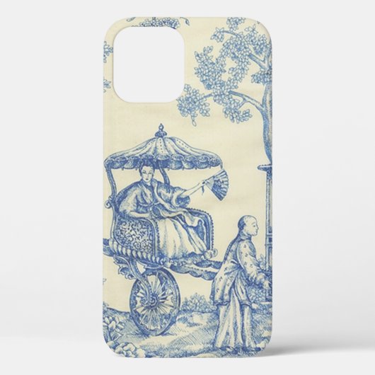 Toile - Blue & White Hoesje-Mate iPhone Case Case (Achterkant)