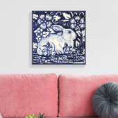 Toile Blue & White Rabbit Floral Souris Chinois Art (Insitu(Salon))