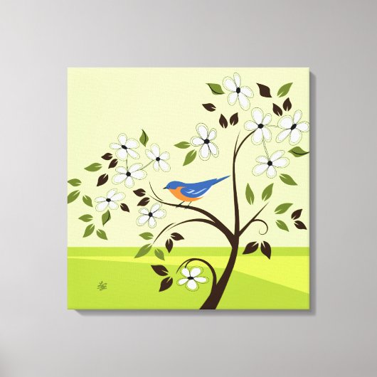 Toile Bluebird dans l'arbre (Recto)