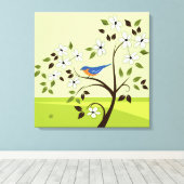 Toile Bluebird dans l'arbre (Insitu (Plancher de Bois))