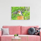 Toile Bluebird sur un poteau de clôture (Insitu(Salon))
