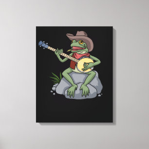 Toile Bluegrass Banjo Frog Pays Musique Cadeau Banjo