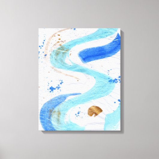 Toile Blues 030 Abstrait Aquarelle Texture Canvas (Recto)