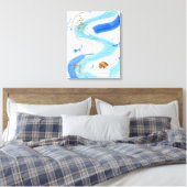 Toile Blues 030 Abstrait Aquarelle Texture Canvas (Insitu(Chambre))