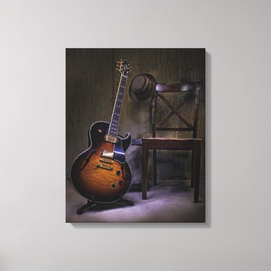 Toile Blues Guitare et Chaise (Recto)