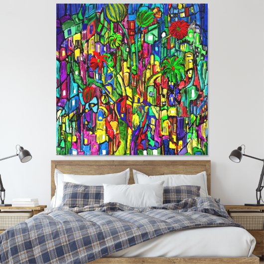 Toile Blumen-Baum im Häusermeer. (Insitu(Chambre))