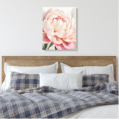 Toile Blush Peony Watercolor Botanical Print** (Insitu(Chambre))