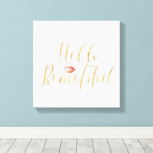 Toile Blush Pink Gold Hello Belles lèvres (Insitu (Plancher de Bois))