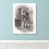 Toile Bob Cratchit et Tiny Tim, de "Charles Dickens : (Insitu (Plancher de Bois))