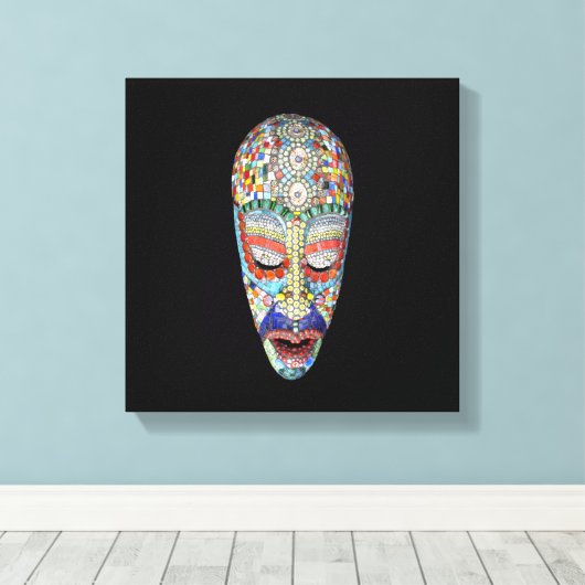 Toile Bob, pourquoi le long visage ? Masque mosaïque (Insitu (Plancher de Bois))