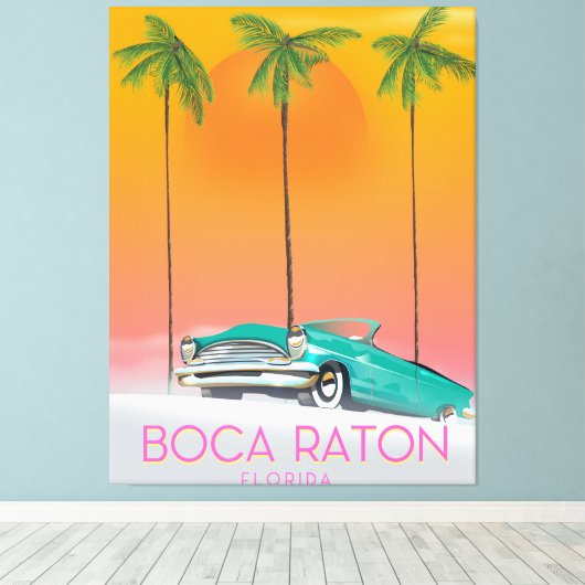 Toile Boca Raton Florida affiche de voyage. (Insitu (Plancher de Bois))