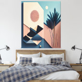 Toile Boho 3D moderne minimaliste Art Abstrait (Insitu(Chambre))