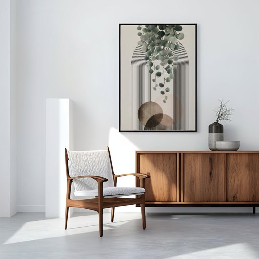 Toile Boho Arch Botanique | Eucalyptus Neutre Minimalist