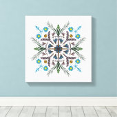 Toile Boho Botanique Mandala Tropical Verdure Verte (Insitu (Plancher de Bois))