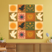 Toile Boho Celestial | Soleil et lune rétro (Insitu(Salon))