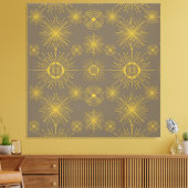 Toile Boho Celestial Sun Stars Grey Motif (Insitu(Salon))