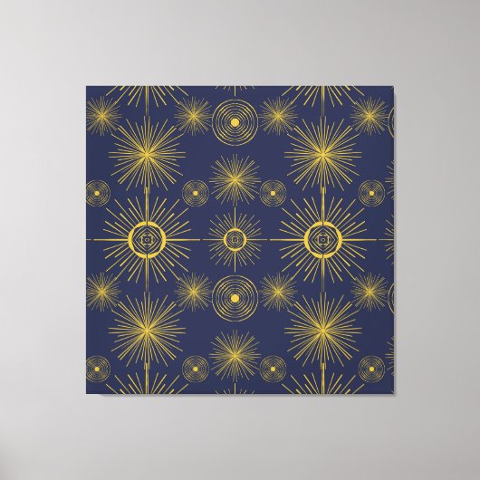 Toile Boho Celestial Sun Stars Motif bleu (Recto)