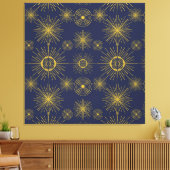 Toile Boho Celestial Sun Stars Motif bleu (Insitu(Salon))