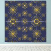 Toile Boho Celestial Sun Stars Motif bleu (Insitu (Plancher de Bois))