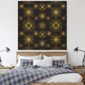 Toile Boho Celestial Sun Stars Motif noir (Insitu(Chambre))