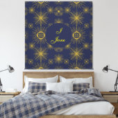 Toile Boho Celestial Sun Stars Personnalisé Bleu (Insitu(Chambre))