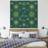 Toile Boho Celestial Sun Stars Personnalisé Turquoise (Insitu(Chambre))