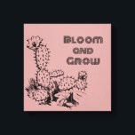 Toile Boho Desert Cactus Wall Art Pink<br><div class="desc">Bring warmth and inspiration into your space with this boho desert-inspired wall art. Featuring a minimalist cactus and rose illustration paired with the uplifting “Bloom and Grow” quote, this design blends soft pink tones with bold black line work for a modern, stylish look. Perfect for creating a calm, aesthetic atmosphere,...</div>