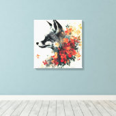 Toile Boho Floral Fox Faune Nature (Insitu (Plancher de Bois))