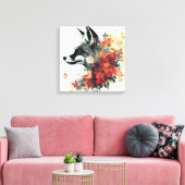 Toile Boho Floral Fox Faune Nature (Insitu(Salon))