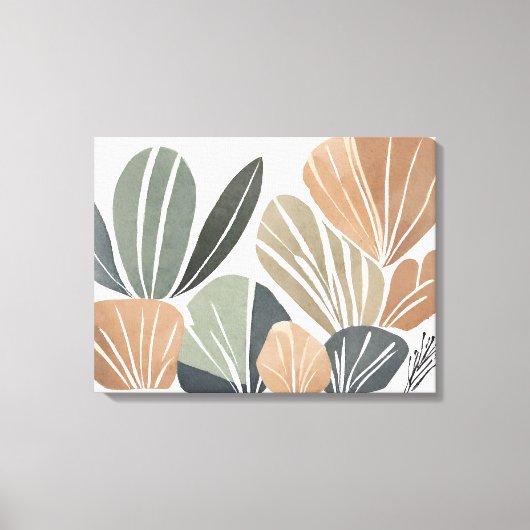 Toile Boho Flower Leaf style d'art botanique Simple Mode (Recto)