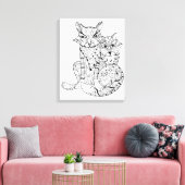 Toile Boho Fox Doodle 6 (Insitu(Salon))