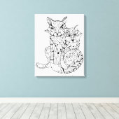 Toile Boho Fox Doodle 6 (Insitu (Plancher de Bois))