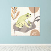 Toile Boho Frog Lotus Leaf Art botanique Simple Mo (Insitu (Plancher de Bois))