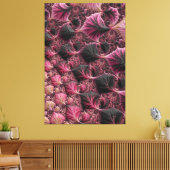 Toile Boho Funky Eclectique Rose Noir Abstrait Fractal (Insitu(Salon))
