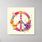 Toile Boho Hippy 60s 70s Peace Sign Canvas Print (Recto)