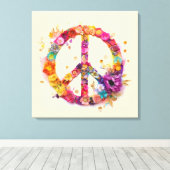 Toile Boho Hippy 60s 70s Peace Sign Canvas Print (Insitu (Plancher de Bois))