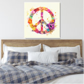 Toile Boho Hippy 60s 70s Peace Sign Canvas Print (Insitu(Chambre))