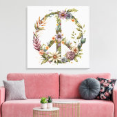 Toile Boho Hippy 60s 70s Peace Sign Canvas Print (Insitu(Salon))