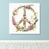 Toile Boho Hippy 60s 70s Peace Sign Canvas Print (Insitu (Plancher de Bois))