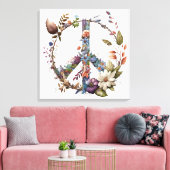 Toile Boho Hippy 60s 70s Peace Sign Canvas Print (Insitu(Salon))