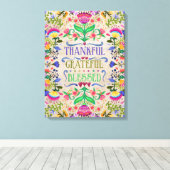 Toile Boho Inspiration Moderne Fleurs d'Art Folk (Insitu (Plancher de Bois))