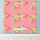 Toile Boho moderne rose floral (Insitu (Plancher de Bois))
