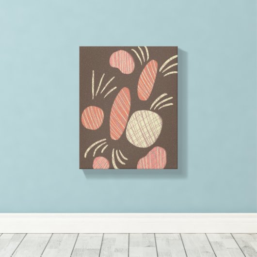 Toile Boho Organic Stone Boulders Collage (Insitu (Plancher de Bois))