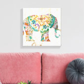 Toile Boho Paisley Elephant I (Insitu(Salon))