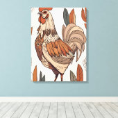 Toile Boho poulet Leaf Art botanique style moderne (Insitu (Plancher de Bois))