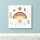 Toile Boho Rainbow Botanical Be Kind (Insitu (Plancher de Bois))