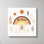 Toile Boho Rainbow Botanical Be Kind (Recto)